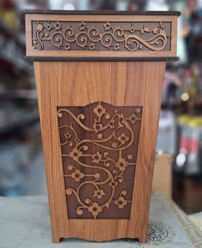 ست سطل و جا دستمال کاغذی چوبی